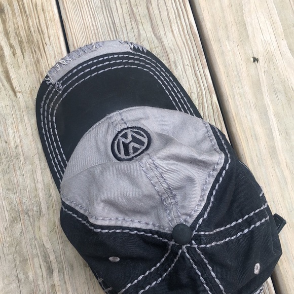 Volkswagen VW Embroidered Logo Hat Thick Stitch Black Gray Adjustable - Picture 5 of 5